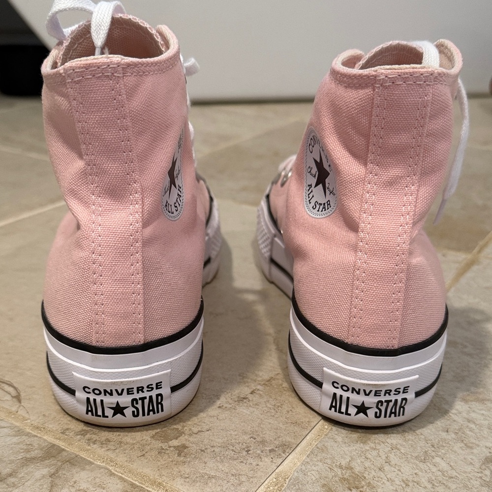 Converse Light Pink Canvas Platform High-Tops US Women’s Size 6 - Picture 3 of 6